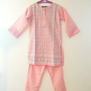 Girls Pink 3-pc lawn suit